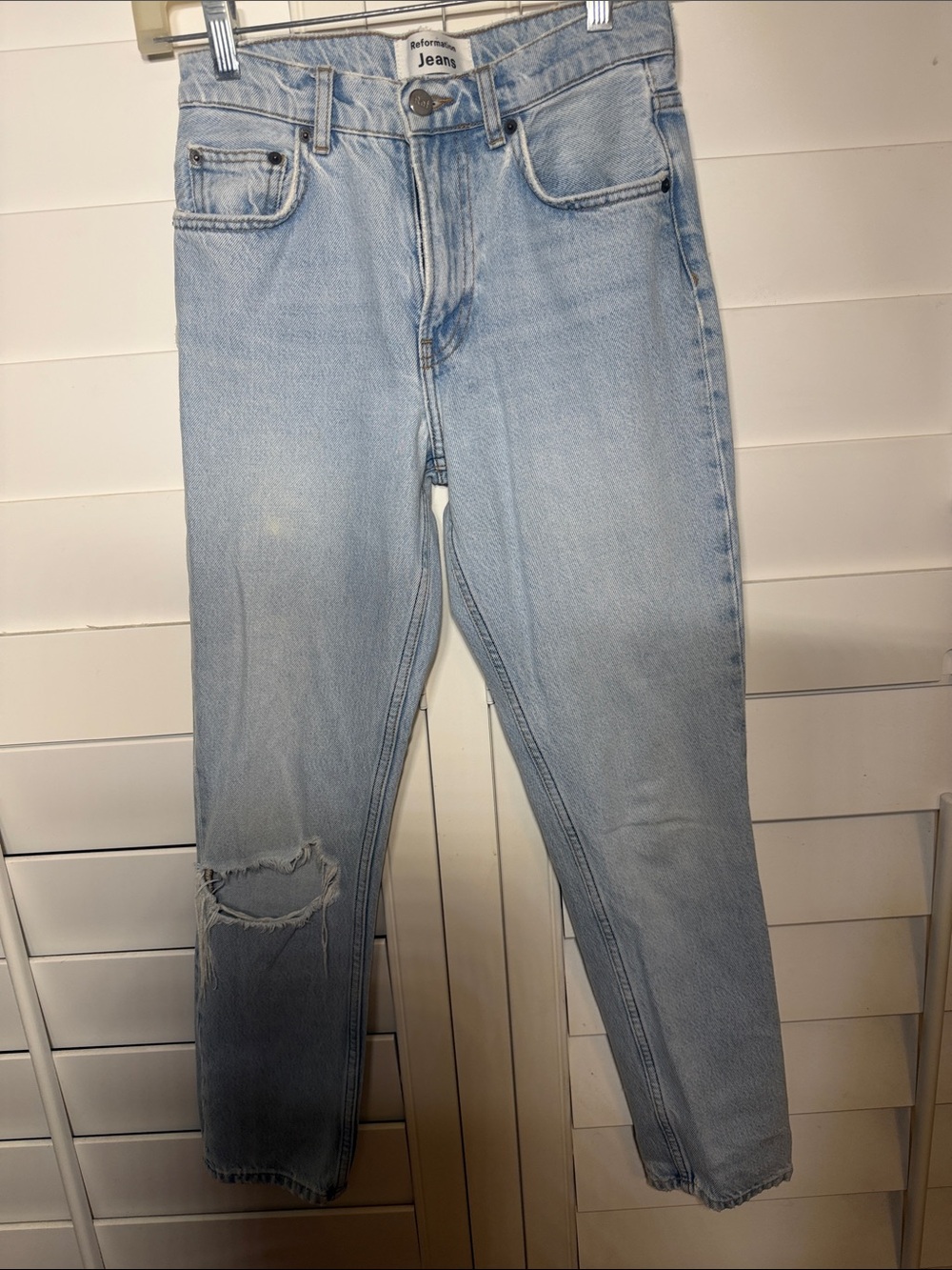 Reformation Light Wash Blue Jeans